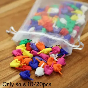 10 pcs / 20 pcs 3D-Printed Mini Middle Finger, Fun Plastic F-U Gesture in Vibrant Colors or Mixed Pack, Novelty Prank Gift Set Party Supplies, Artificial