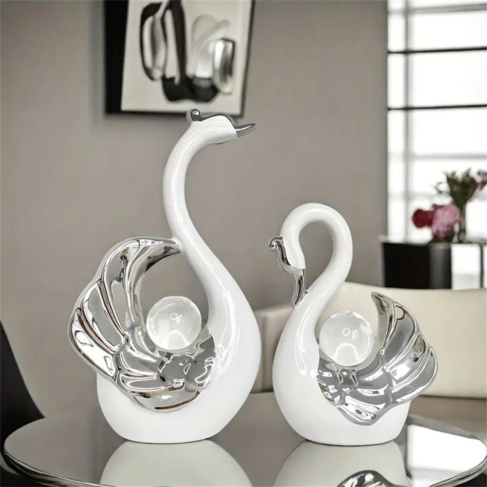 Swan-Design Ornament, Creative Desktop Decoration, Modern Home Decor for Living Room Entrance TV Cabinet, Room Decor, Home Decor