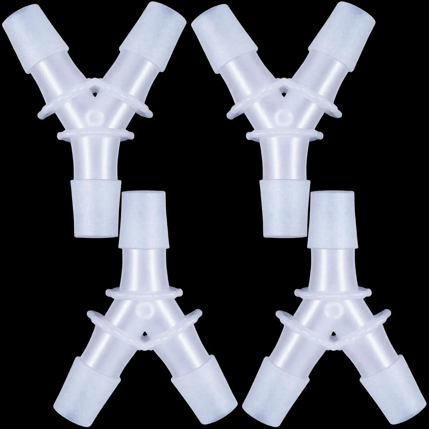 4 count Hose Barb Fitting,3/8"Hose Barb Tee 3 Way Y Shape Barbed Fitting