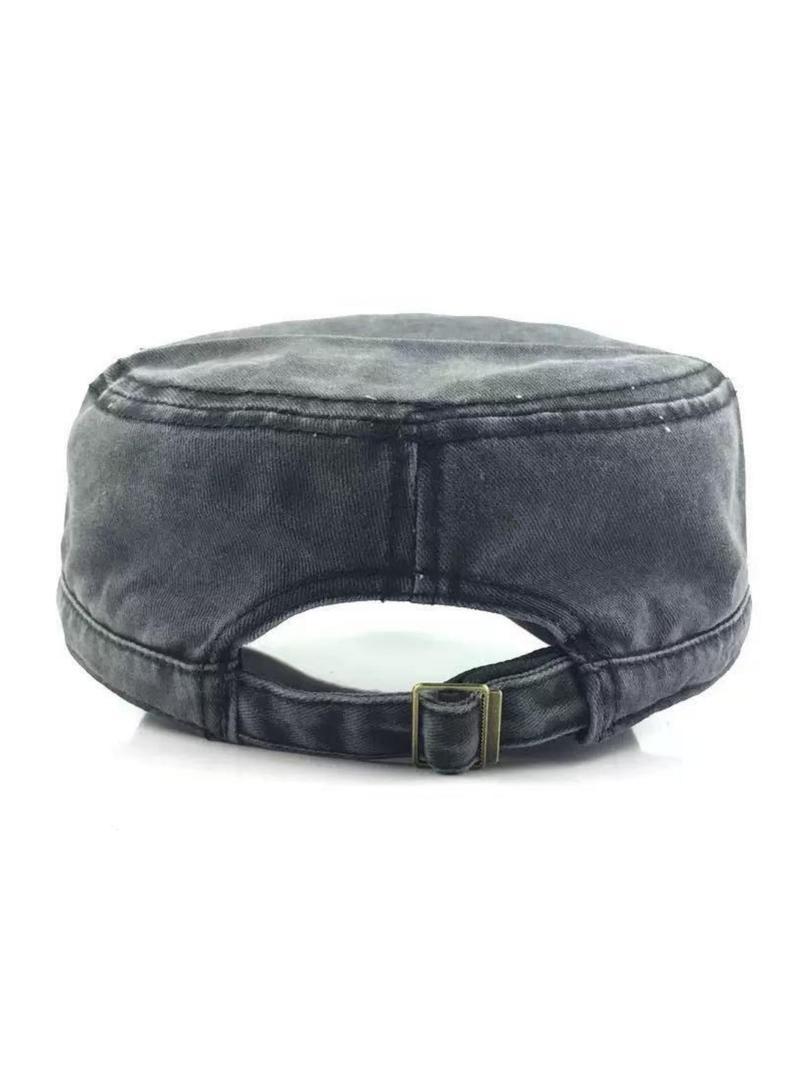 Unisex Outdoor Army Cap, Retro Flat Top Design, Adjustable Sun Protection Hat for Everyday Wear