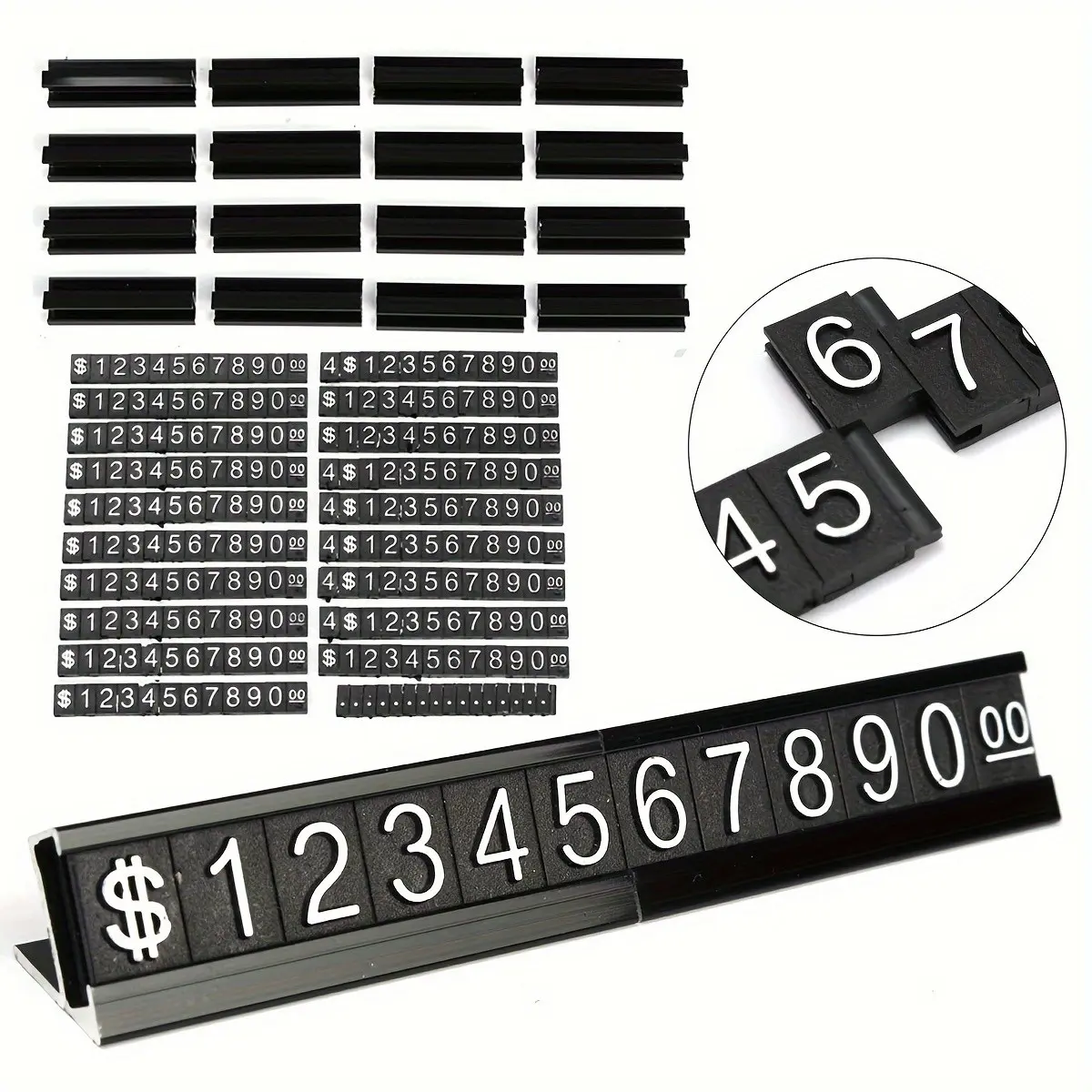 Boxed Aluminum Alloy Combination Price Tags, Durable Pricing Labels, Ideal for Retail Display, Easy-To-Use Price Signage