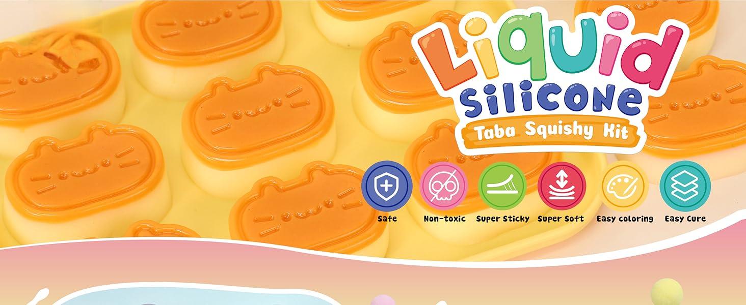 Cat Paw Squishy Kit - 18OZ Rubber with Guided, Bubble Free and Faster Fully Cures - FuFu Squishy Kit with Mold, Flocking Powder - Stress Relief Entertainment