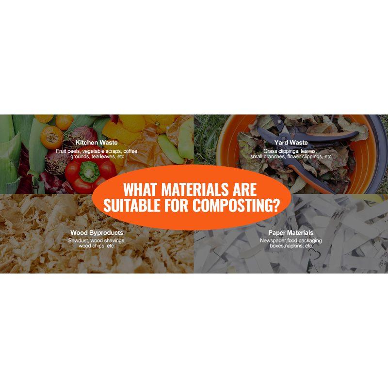 VEVOR Compost Bin, 43-Gal Dual Chamber Composting Tumbler, Large Tumbling Rotating Composter with 2 Sliding Doors and Steel Frame, BPA Free Composter Bin Tumbler for Garden, Kitchen, Yard, Outdoor