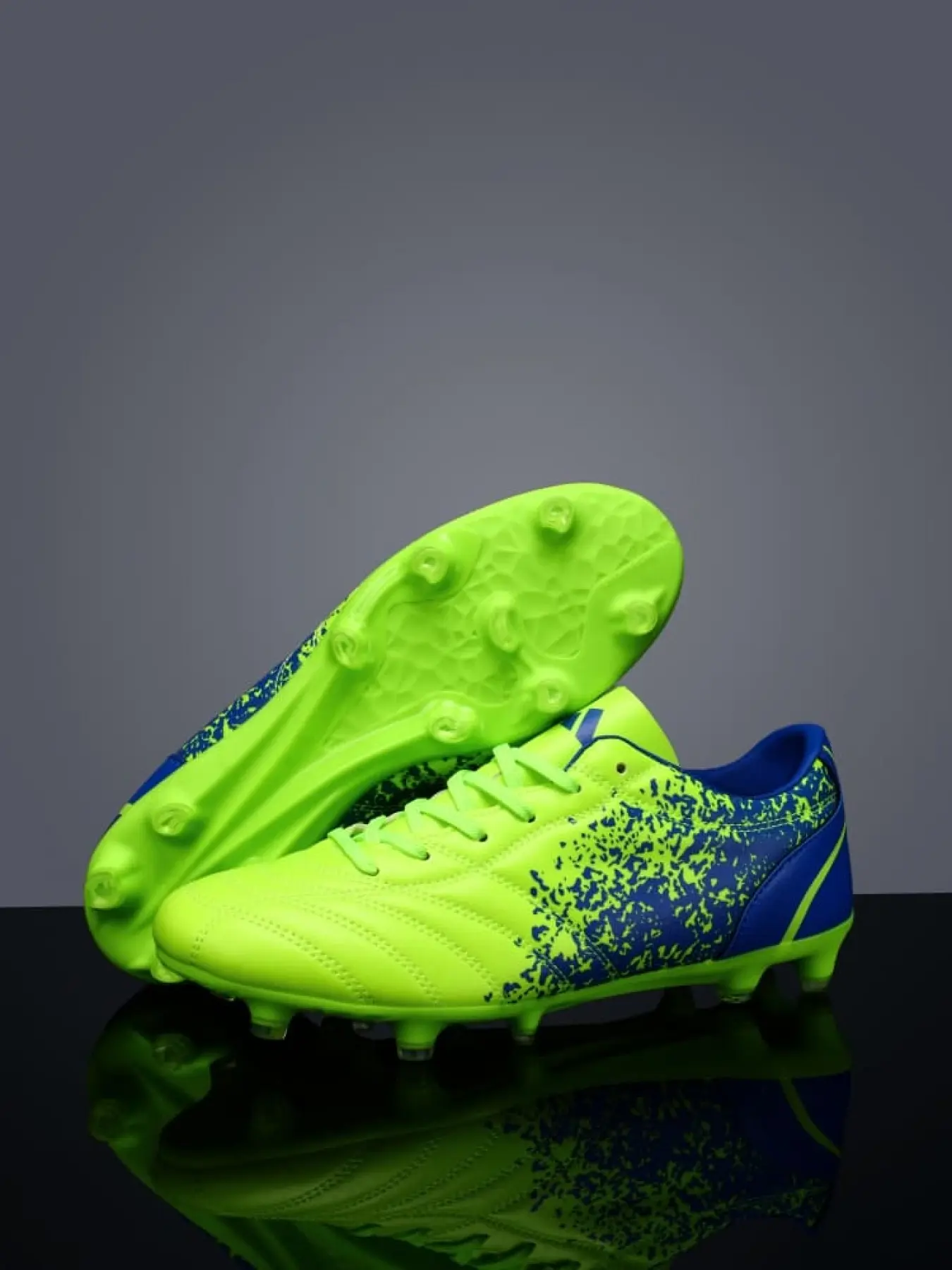 Street style unisex football cleats. Classic splash-ink design, sturdy leather and functional studded outsole, ideal for grass field training and competitions, Soccer Cleats, Soccer Boots, Cleat Shoes, Sports Football Shoes