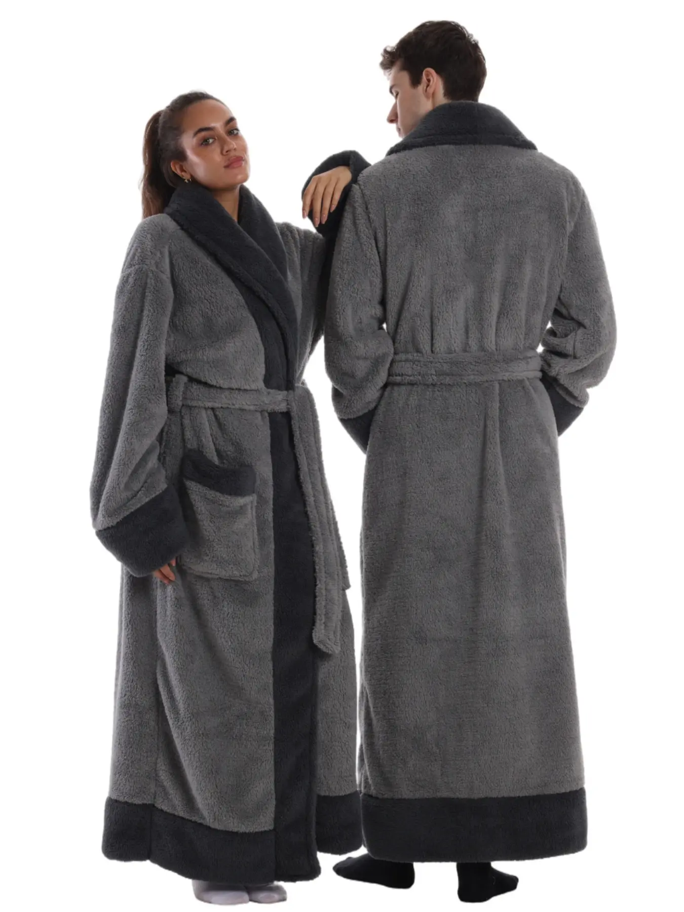 New Autumn Winter Home Wear, Cute Animal Print Hooded Bathrobe, Fitted Long Sleeve Sleepwear, Outdoor Warm Blanket, Casual Loungewear