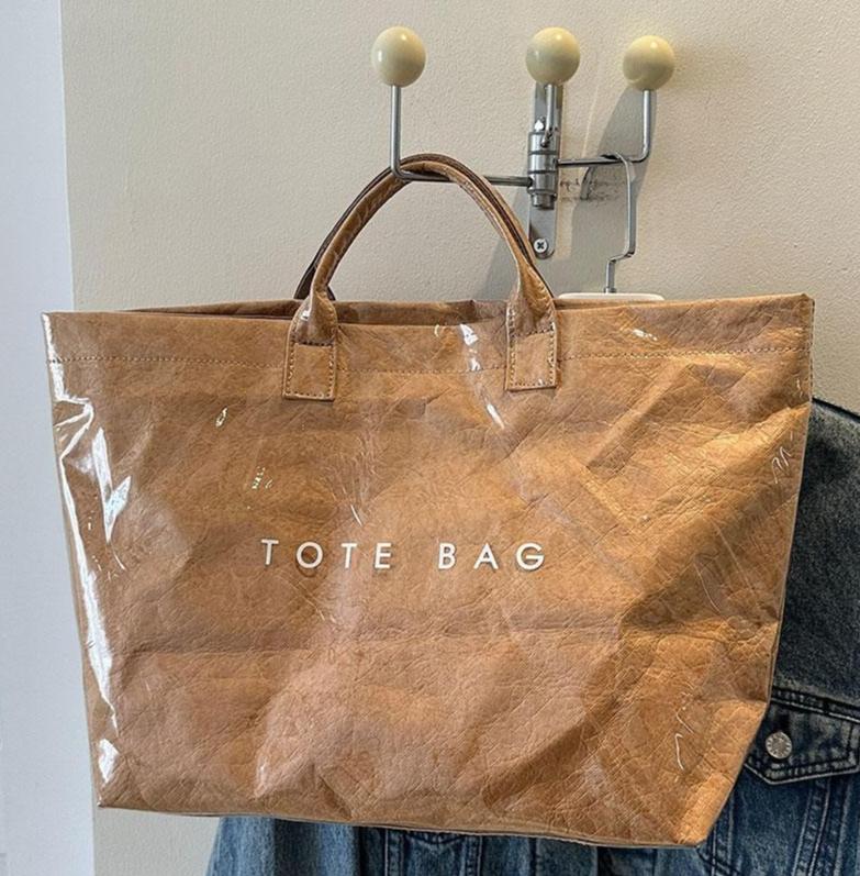 Women's Vintage Letter Print Tote Bag - Waterproof Roomy Large Capacity | Sturdy Durable Everyday Handbag | Commute/Work/Shopping/Travel Must-Have