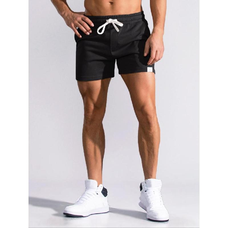 Men's Basic Regular Fit Solid Pocket Drawstring Shorts, Casual Streetwear Simple Patched Detail Elastic Waist Shorts for Summer, Fashion Men's Bottoms for Daily Wear, Menswear, Volleyball Shorts, Gymshorts Men's Basic Regular Fit Solid Pocket Drawstring Shorts, Casual Streetwear Simple Patched Detail Elastic Waist Shorts for Summer, Fashion Men's Bottoms for Daily Wear, Menswear, Volleyball Shorts, Gymshorts