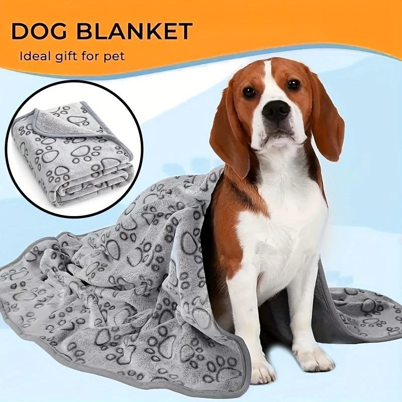 Paw Print Pet Blanket, 1pc Soft Warm Pet Blanket, Pet Supplies for Dogs & Cats, Perfect for Napping, Travel, and Pet Care