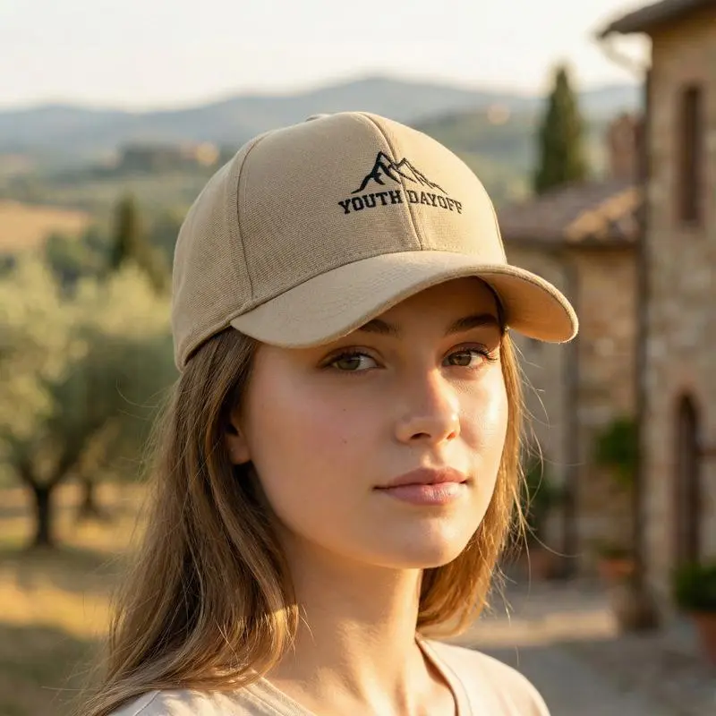 Main Character Energy Mountain Embroidered Structured Baseball Cap Y2K Viral Streetwear Baddie Vibe Dad Hat Effortless Glamour Outdoor Gorpcore Adjustable Sun Protection Headwear for Women Men