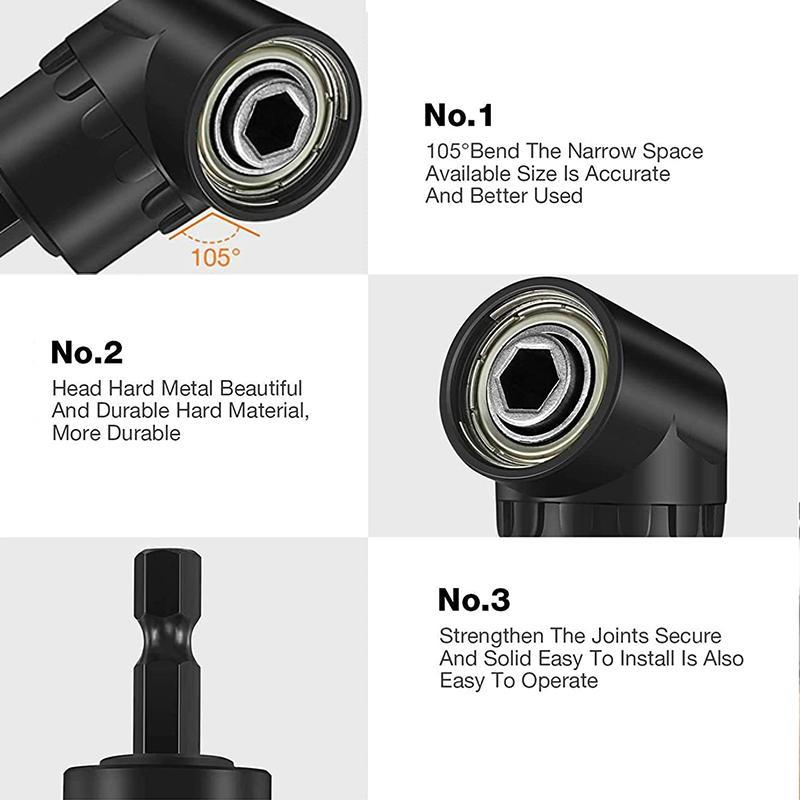 Impact Grade Sockets Adapter Set, 4 Counts Power Drill Sockets Adapter Set with 360° Rotatable Hex Shank Drill Adapters, Screwdriver Drill Bit Holder, Drill Attachment