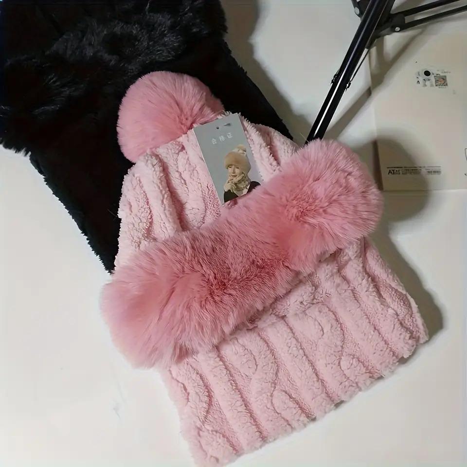 Women's winter hat and scarf 2025 new style plus velvet thickened cycling windproof and cold-proof electric car warm pullover hat