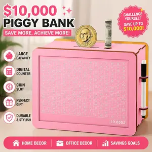 $10,000 Challenge Piggy Bank with Digital Counter & Coin Slot | Large Capacity Money Savings Jar for Cash Counting Challenge | Adult Money Box Home/Office Decor | Perfect Gift for Holidays, Birthdays & Financial Goals