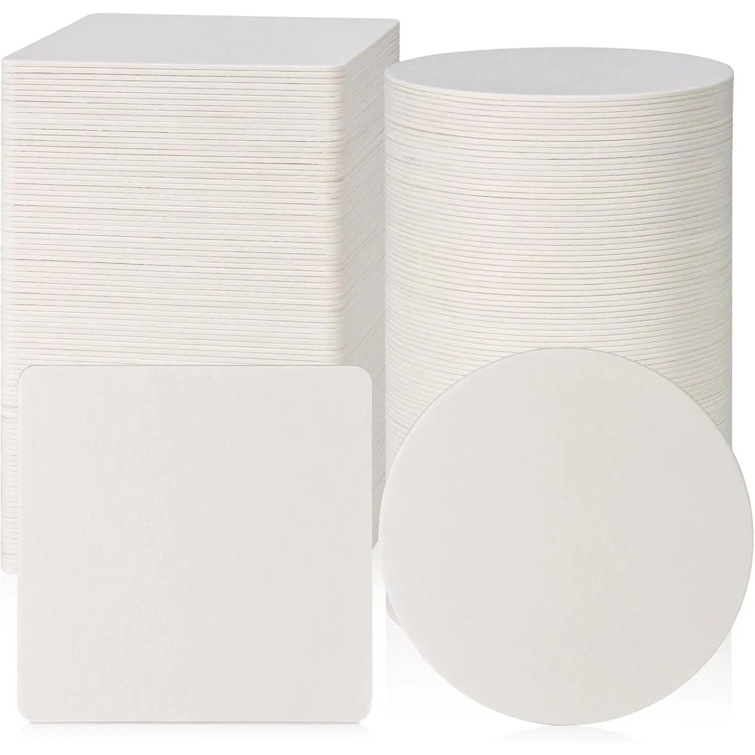 200 count Disposable Paper Coasters, Thickened 1.5mm 4 Inch Cardboard Blanks | Absorbent Drink Coasters Bulk for Bar, Restaurant, Catering, DIY Painting Drawing, Art Projects, Wedding, Party, White