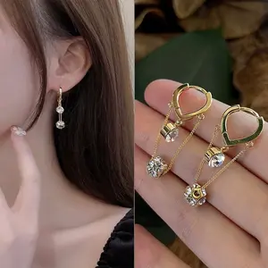 Confession-style fashionable tassel earrings, 2026 new trendy ins light luxury silver needle earrings E50278-EH