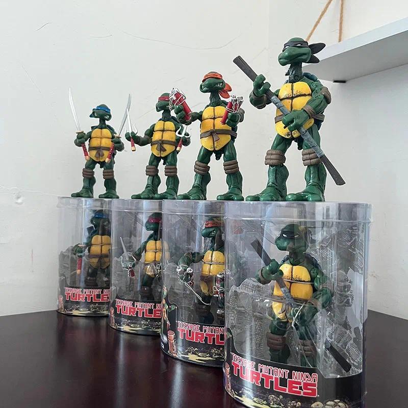 4pcs Teenage Mutant Ninja Turtle Action Figure NECA Raph Leonardo Donatello Mikey Figuras Comic TMNT Collection Model Toys Gift popular