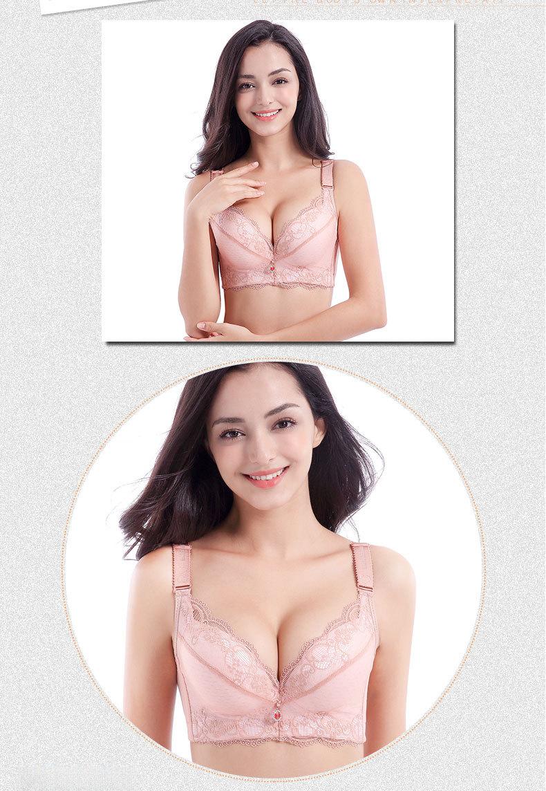 Women's Floral Lace Underwire Bra, Comfortable & Breathable, Adjustable Straps, Basic Minimalist V-neck Lingerie for All Seasons