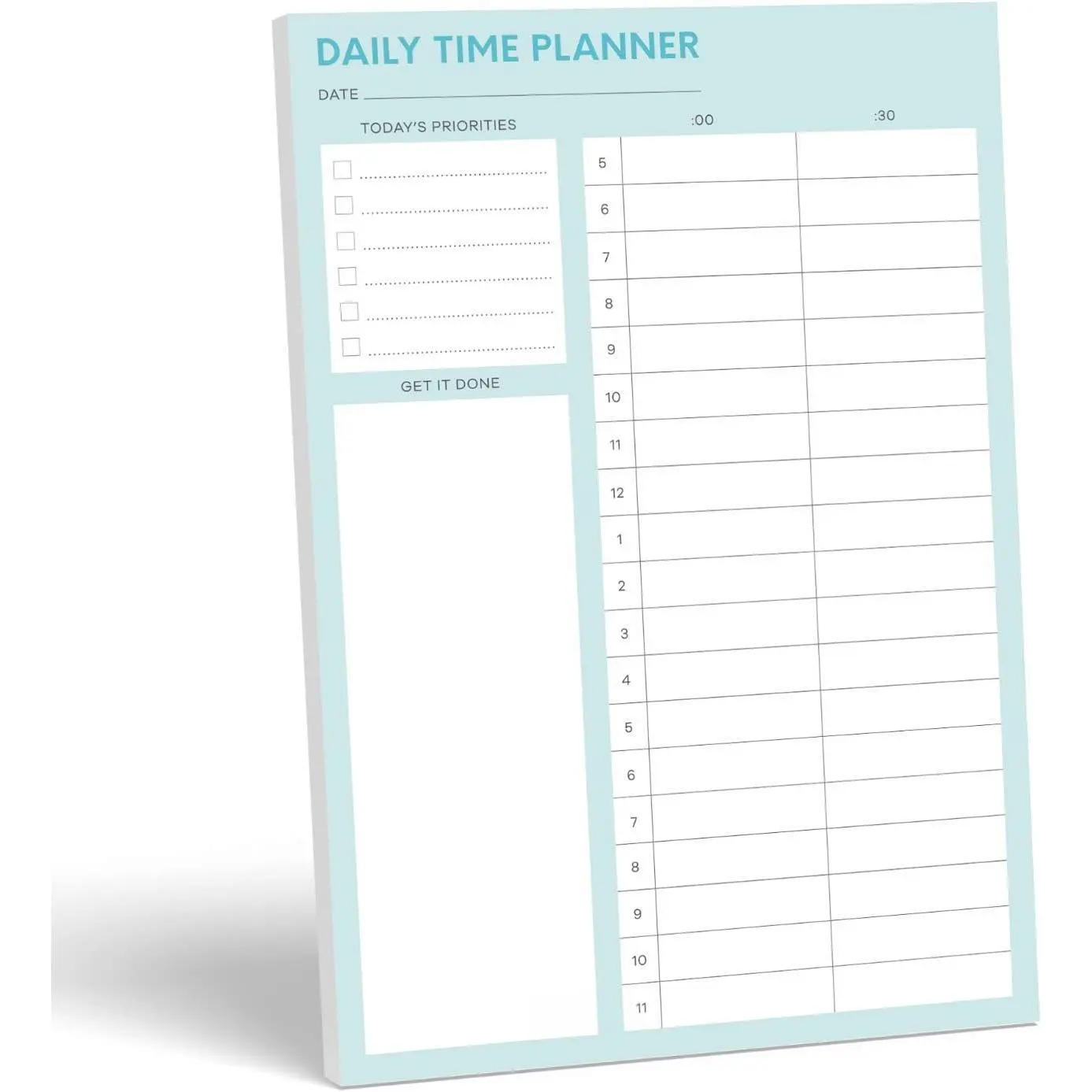 Time Block Planner. Undated Organizer  Notepad. 7x10” Day Scheduler Productivity Task Pad. Checklist Diary, Work Journal, Appointment Pad, Daily  Daybook