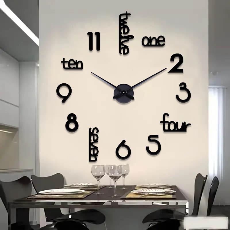 DIY Wall Clock, 1-Count Battery-Powered Modern Acrylic Wall Clock (Battery Not Included), Silent Wall Clock for Home, Living Room and Bedroom Decor, Modern Home Craft Decoration