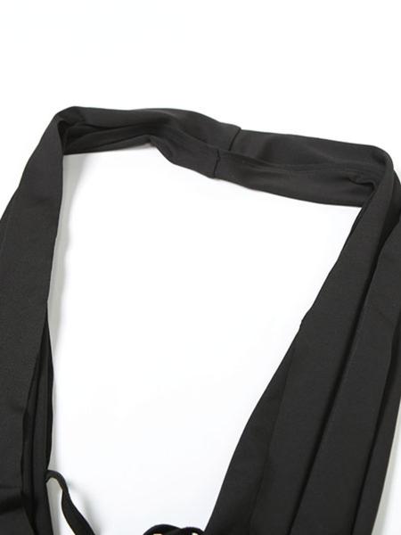 Women's Solid Backless Halter Neck Romper & Crop Bra, Fashion Casual Romper & Top Set for Daily Outdoor Wear, Women Clothes for Summer, Womenswear