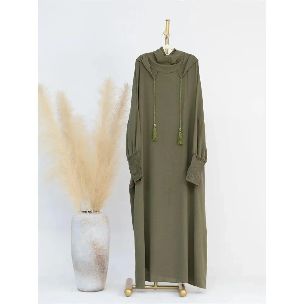 Ramadan Eid Dubai Linen Khimar Abaya Damen Muslim Modal Hijab Dress Kaftan Abayas For Women Kebaya Robe Femme Musulmane