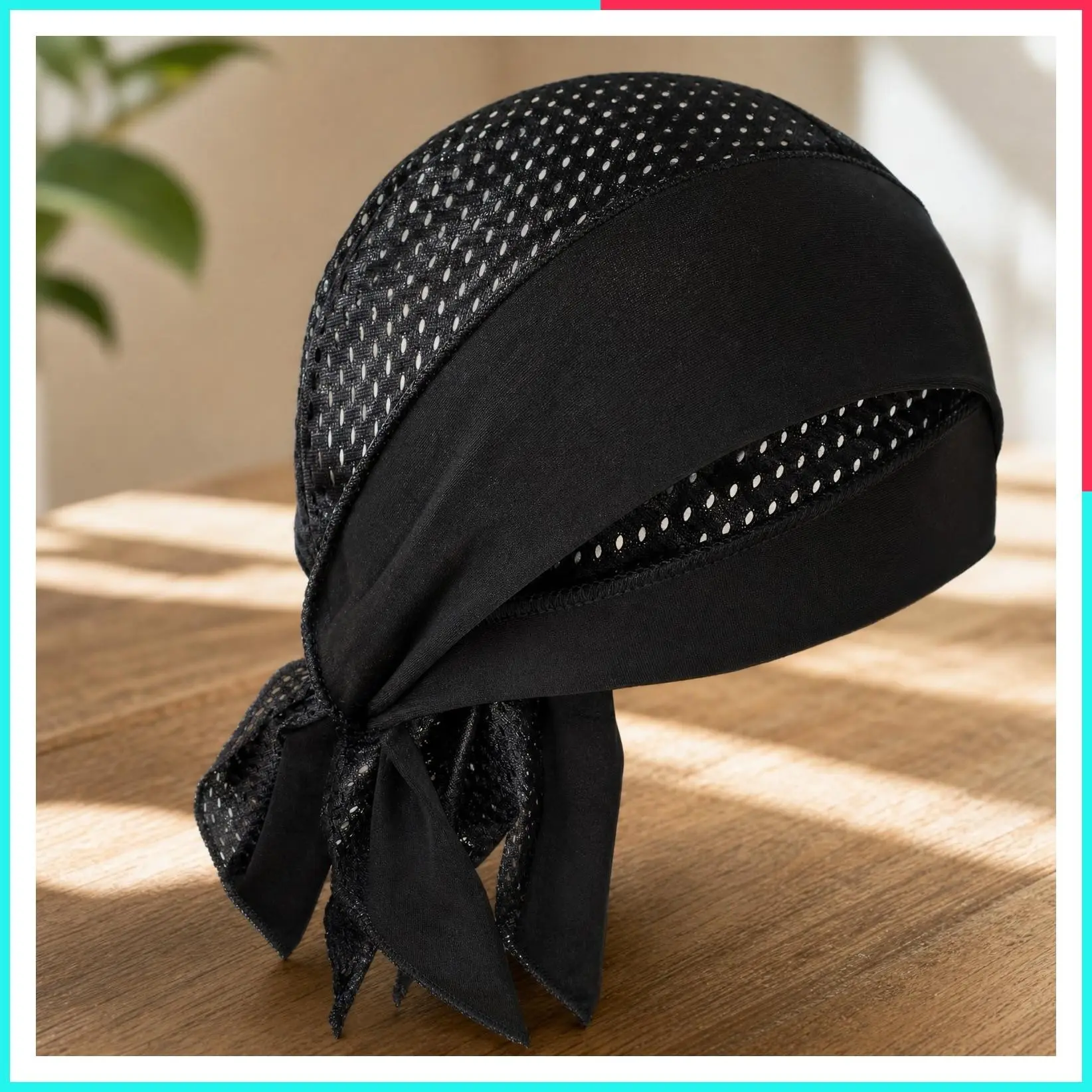 Breathable Mesh Bandana, Black – Style-Preserving Headwear, 0.2 x 6.5 x 5 Inches