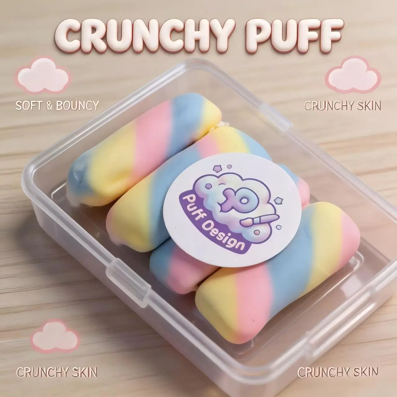 1 Piece of Crispy Squeeze-and-Pop Handmade Marshmallow-Soft Stress-Relief Wax Skin, Perfect for Sound Therapy, Macaron-Style Crispy Candy, Crunchy Stress-Relief Slow-Rebound Rainbow Squeeze Ball, Squish, Holiday Gift, 2026 New Model Stres