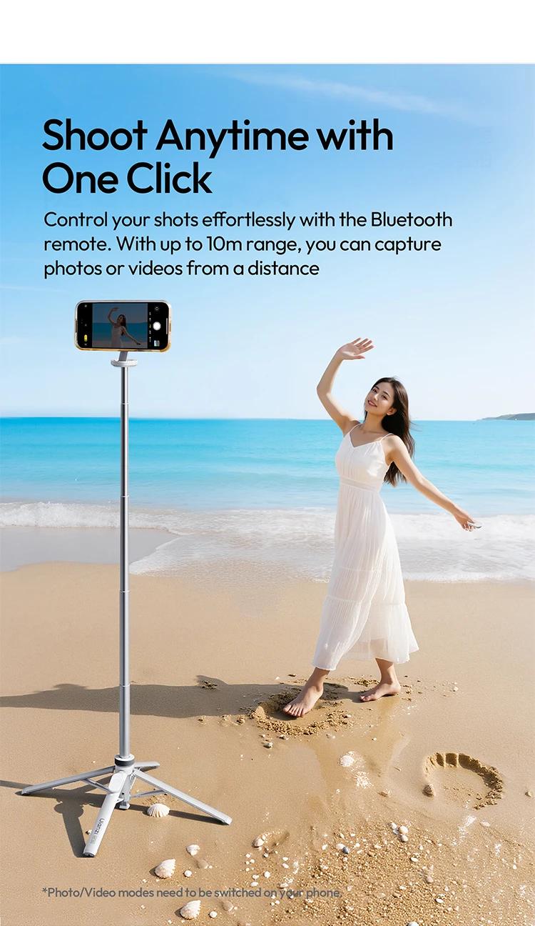 Ulanzi MT85 Smartphone Selfie Stick Phone Automatic Tripod Stand 1.5M With Bluetooth Controller 10M Wireless Magsafe Quadruped