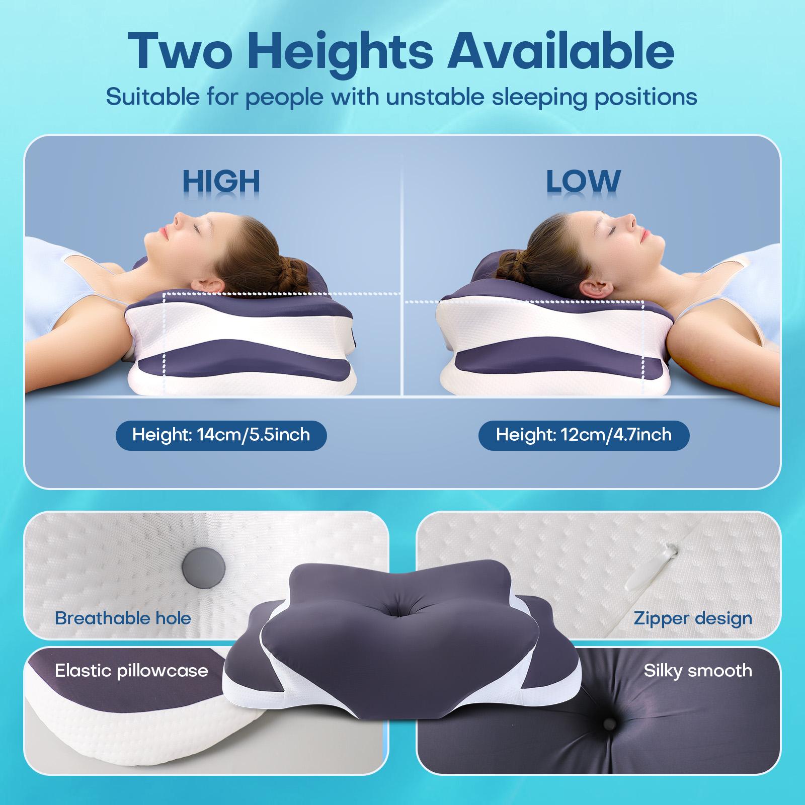Dark Grey Butterfly Neck Pillow - Breathable, cooling fabric, two height options for various sleeping positions, making it the perfect gift for seniors. Premium neck pillow | Butterfly design | Breathable fabric