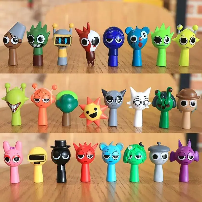 Sprunki Action Figures Set, 24pcs Music Game Collectibles, Unique Gift for Adults & Kids, Whimsical Art Style Figurines