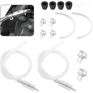 2 Set Brake Bleeder Kit,Brake Fluid Bleeder Kit Includes 4PCS Brake Bleeder Hose,2PCS One Way Check Valve,Universal Break Bleeder Kit Car Accessories for Car Motorbike Bike