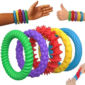Sensory Toys Fidgets for Kids Adults - 5 Pack Stretchy Fidget Toys Bracelets | Texture & Calming Autism Sensory Toys for Special Needs Autistic Children Classroom Fidgets| Squishy Fidgets Travel Gifts