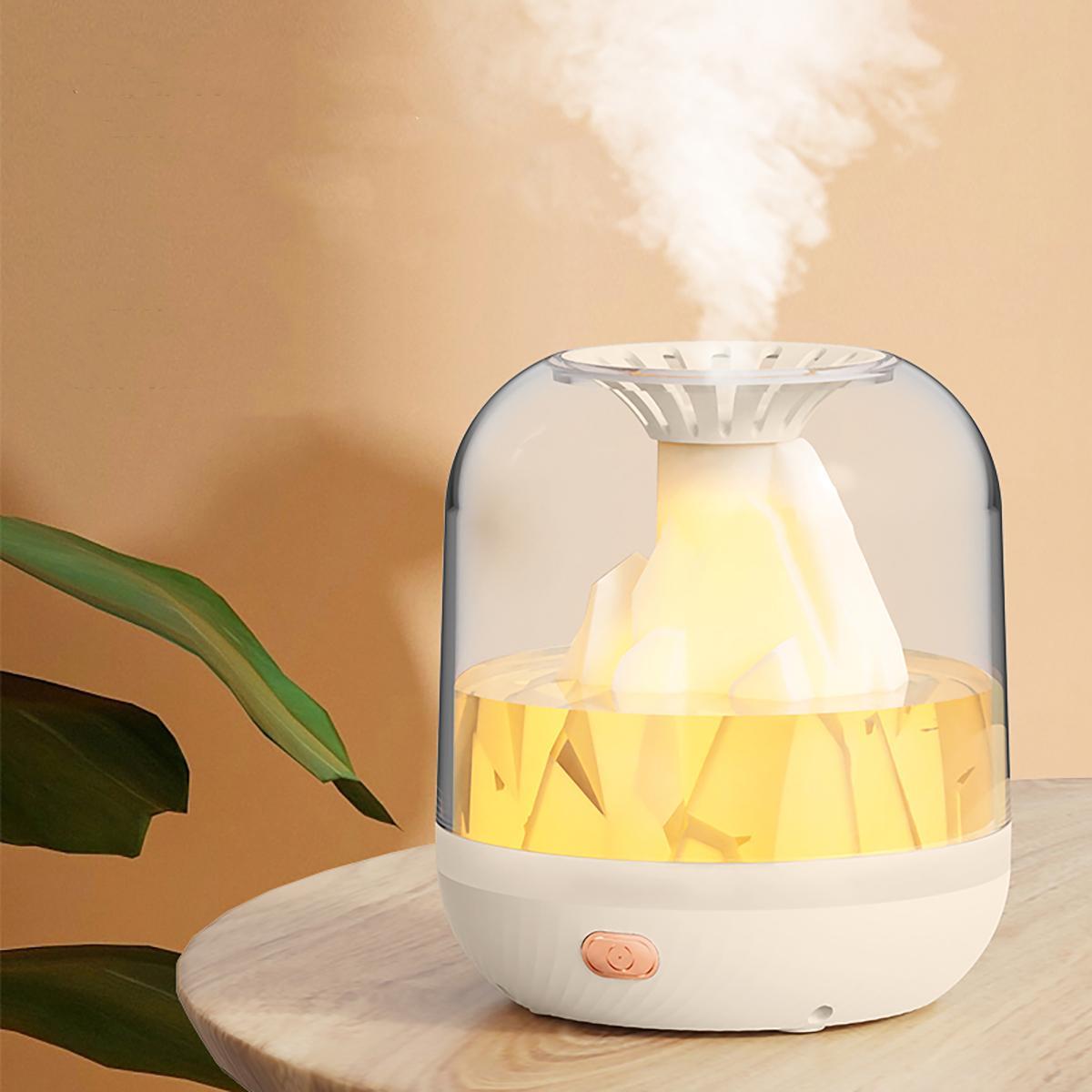 1L Air Humidifier, Volcano Design Aroma Diffuser with Ambient Light, Rechargeable Humidifier for Home, Office, Living Room, Bedroom, Corridor, Desk