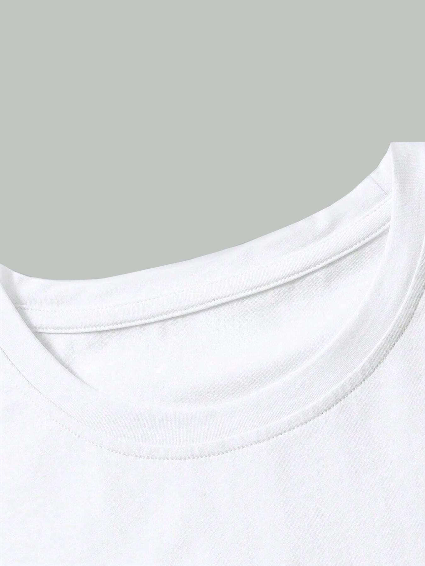 Men's Palm Tree & Letter Print Short Sleeve Graphic Tee, Regular Fit Casual Street Round Neck T-shirt for Summer, Men's Top for Daily Wear