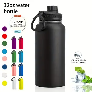 1pc 950Ml/32Oz Stainless Steel Insulated Water Bottle, Double Water Cup, Ideal And Outdoor Activities, Tumbler Cup Thermal Drinkware, Flask Thermal Cup, Stainless Steel Bottle Flask