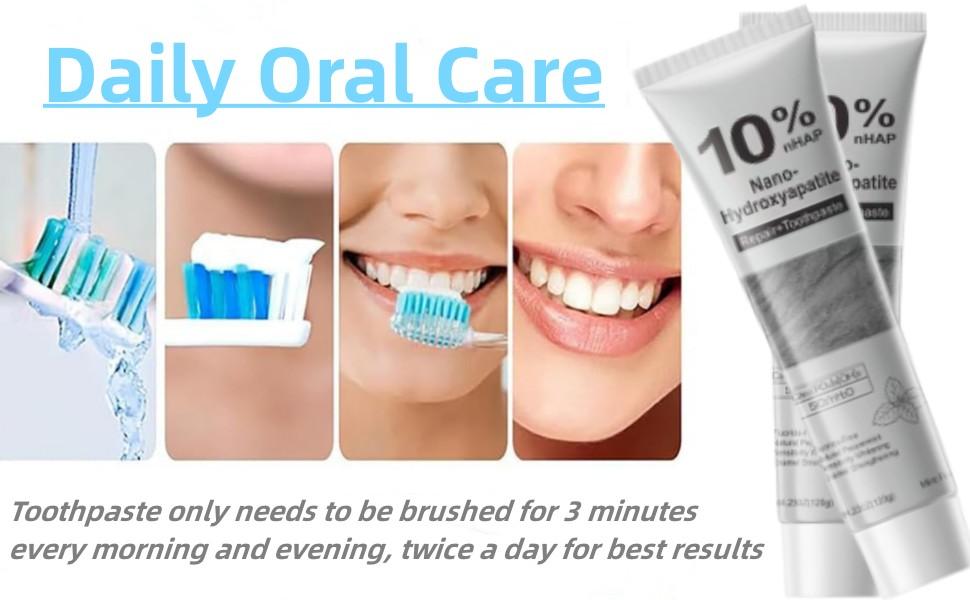 Hydroxyapatite Toothpaste, 2026 New Upgraded Formula 10% Nano-Hydroxyapatite Toothpaste Strengthens Enamel, Fluoride-Free Toothpastes with Gentle on Sensitive Teeth and Freshens Breath(4.23oz, 2Pcs)
