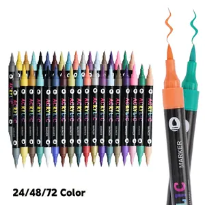 24/48/72 Color Acrylic Paint Marker Set, Dual-Tip Dual-Color Markers for Wood, Canvas, Stone, Glass, Ceramic, DIY Art Supplies, Back-to-School Gift #GLOBAL PICKS