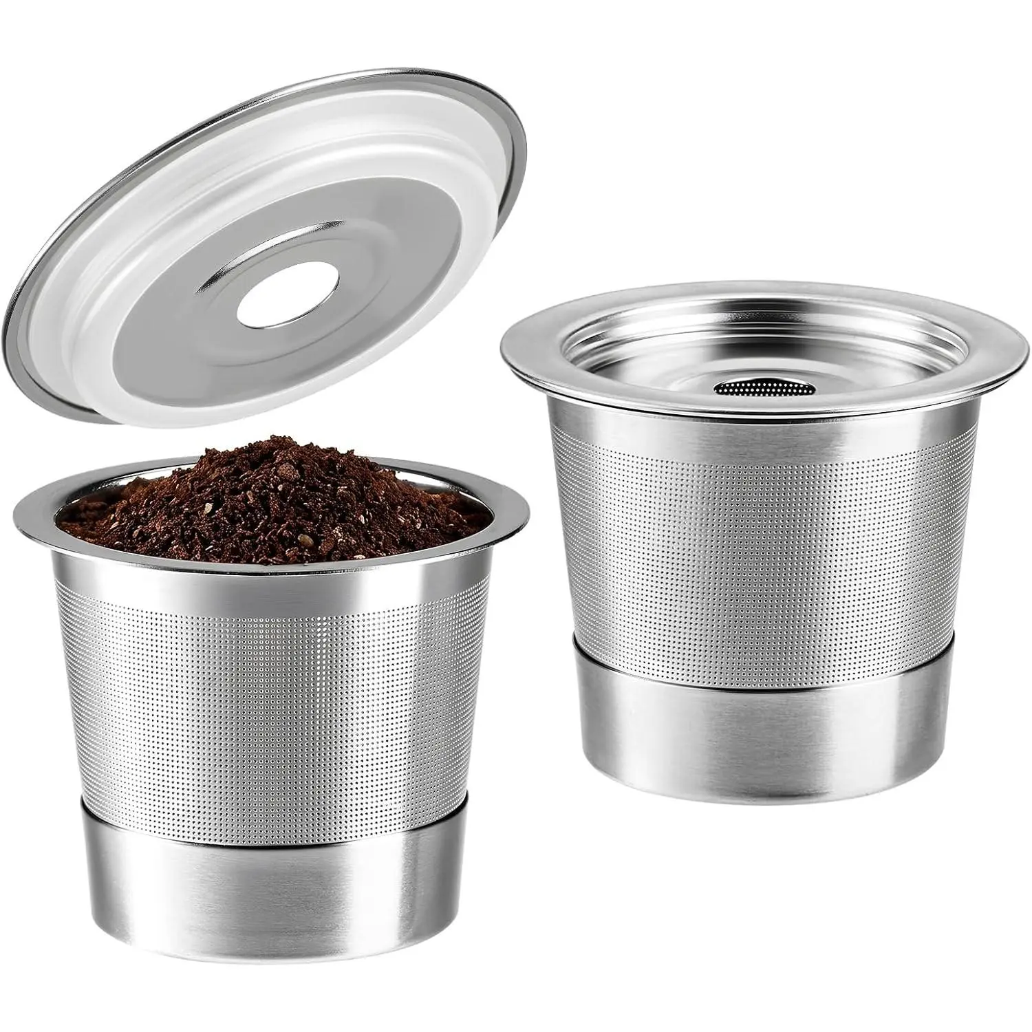 2 Pack Reusable Coffee Pods Compatible with Ninja PB051, PB041 & CFP101 Coffee Makers, 304 Stainless Steel Permanent Coffee Filters, Compatible with K-Cup Brewing Systems