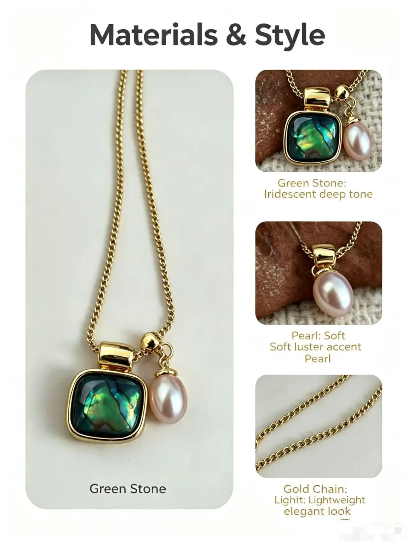 Natural Freshwater Pearl Necklace with Abalone Shell, Elegant and Fashionable, Perfect Gift, High-Quality Jewelry