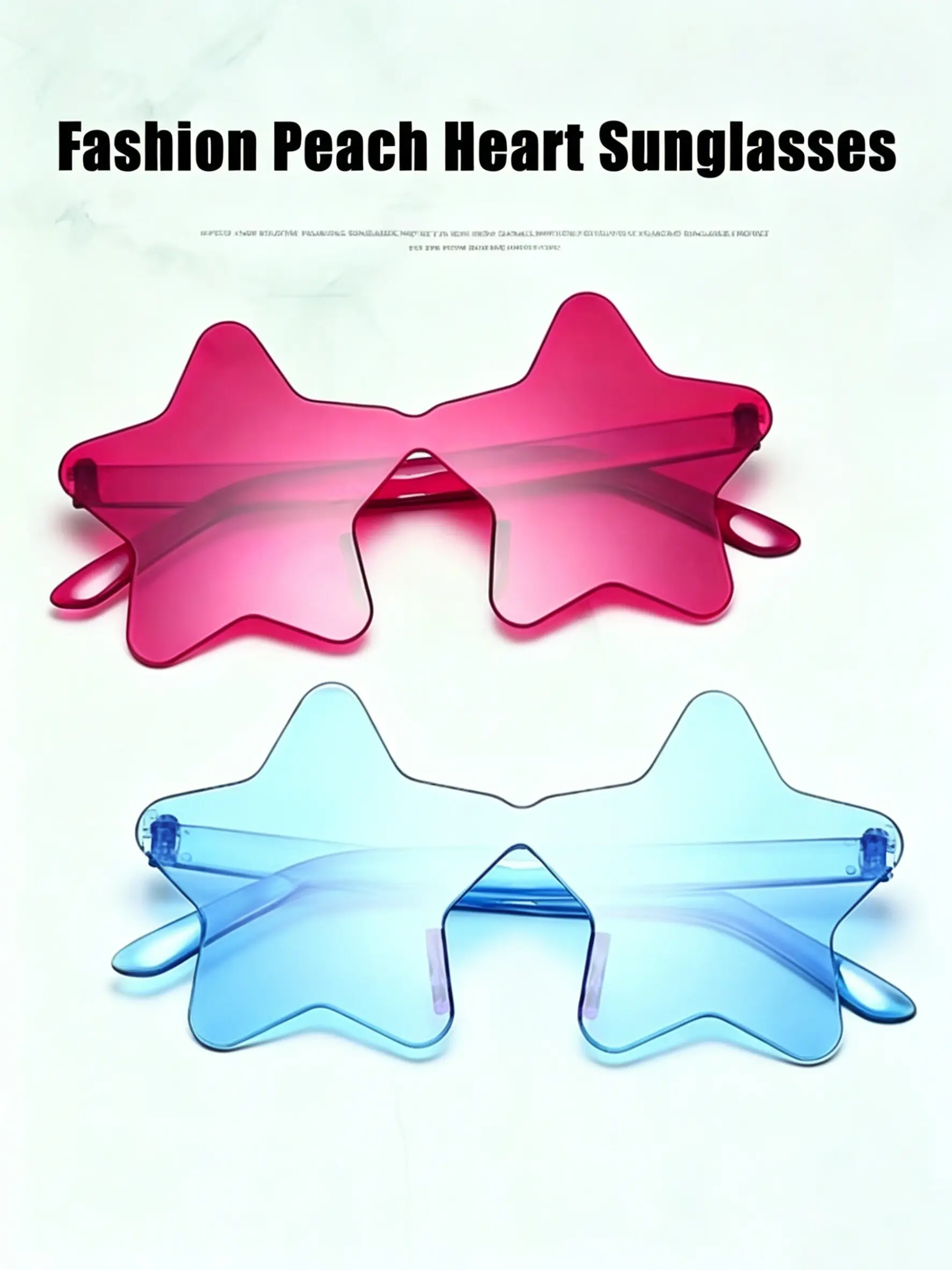 2 Pcs Colorful Star-Shaped Sunglasses, Fun Novel Pentagon Party Glasses, Birthday Beach Holiday Cute Selfie Props, Trendy Party Accessories
