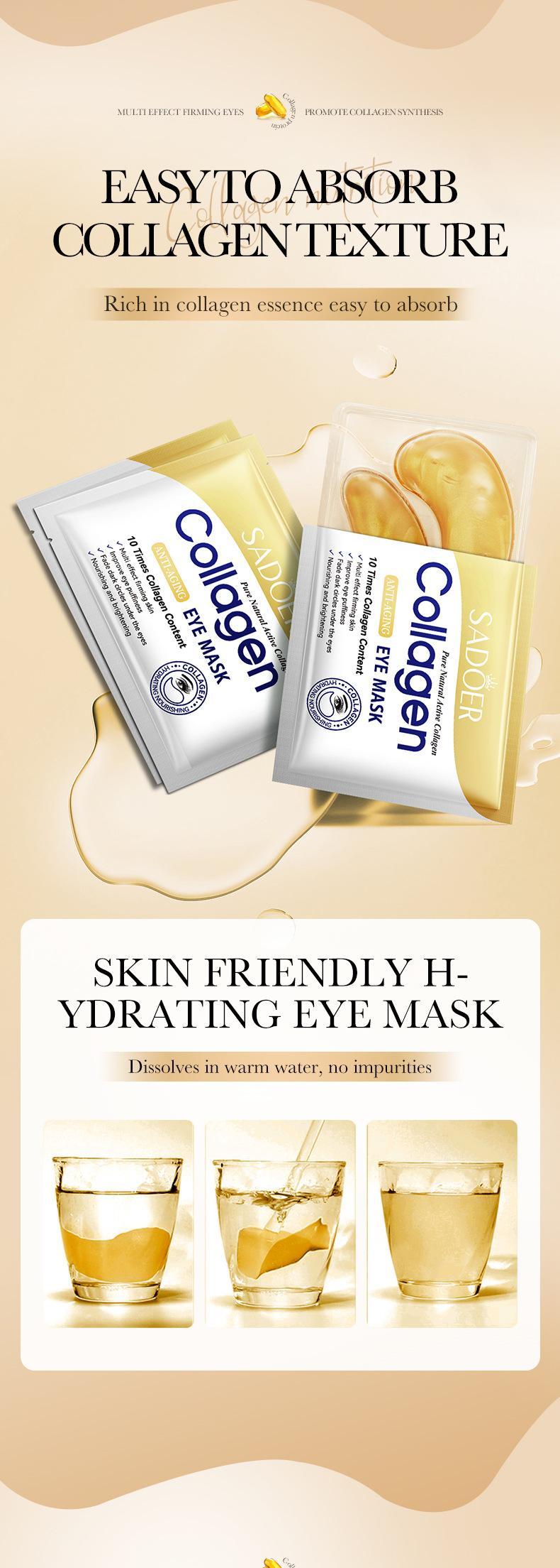 20pcs (10 Pairs) Collagen Eye Masks – Banish Dark Circles + Bags! Hydrate & Firm Eyes