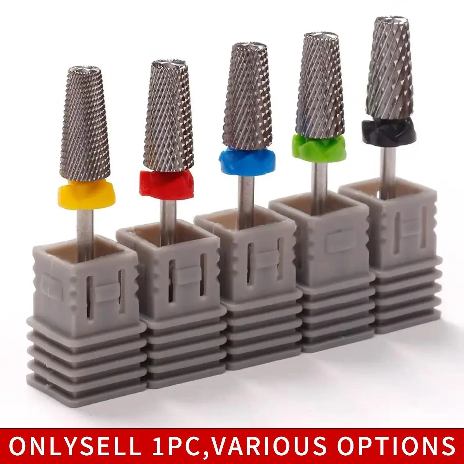 5-in-1 Multifunctional Tungsten Steel Nail Drill Bit, Cross Teeth Pattern Design, Efficient Tool for Removing Gel Nail Polish, Dead Skin and Cuticles, Durable Manicure Accessory for Salon & DIY Use, DIY Manicures