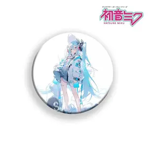 Japanese Anime Hatsune Miku Tin Pendant, Badge Pin for Denim Jacket Backpack Decoration, Fan Merchandise Gift