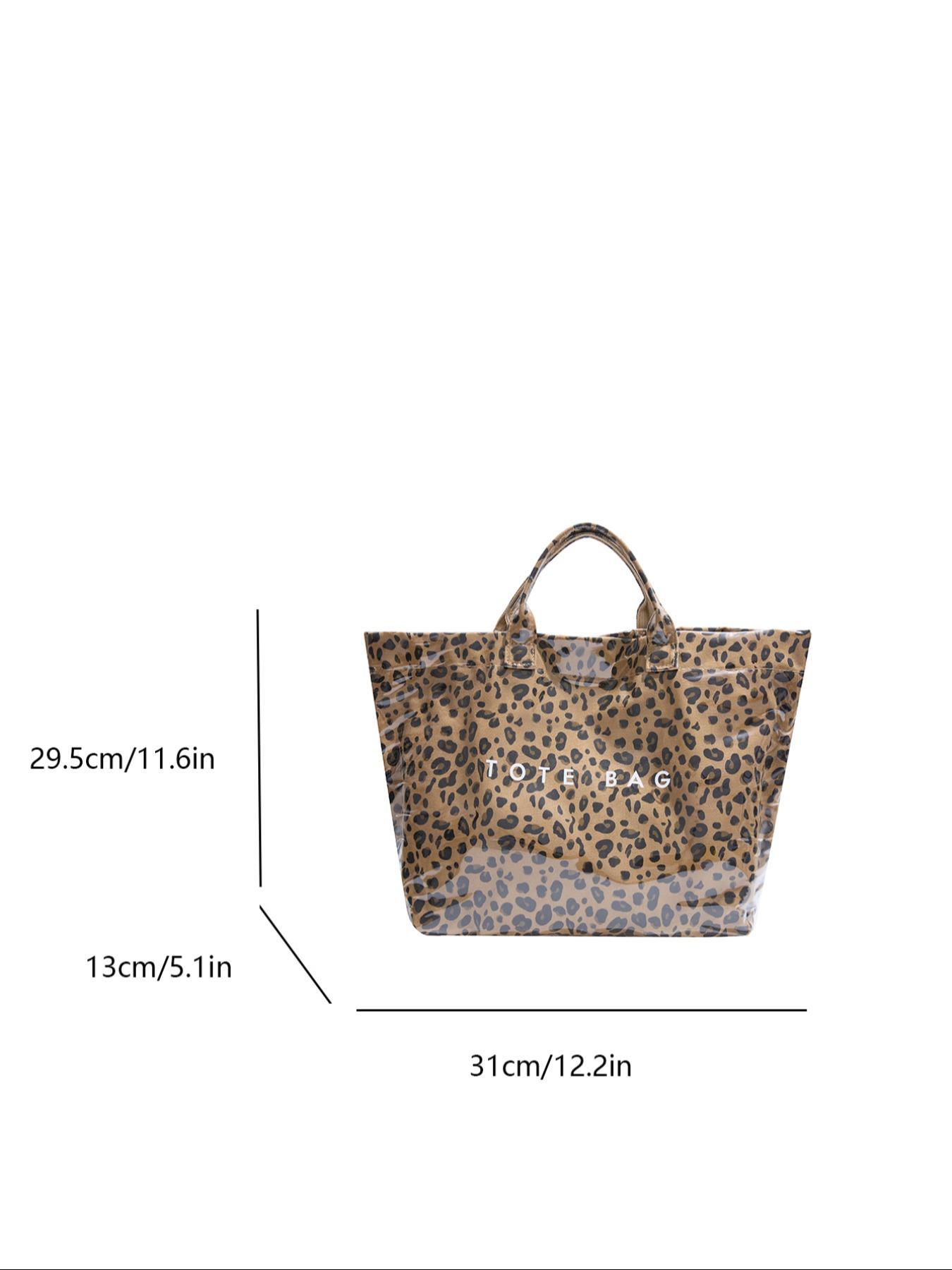 Large-Capacity Tote Bag for Women, Casual Versatile High-quality Daily Commuter Tote, Fashionable Shopping Bag, Leopard Print Tote Bag