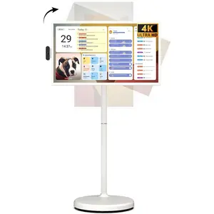 32'' UHD 4K Smart Portable TV 2nd Gen, 16(8+8) GB RAM+256GB, Android 16, EDLA-Certified, Portable Touch Screen Monitor, Built-in 15000mAh Battery, Full Swivel Rotation, Voice Remote Control