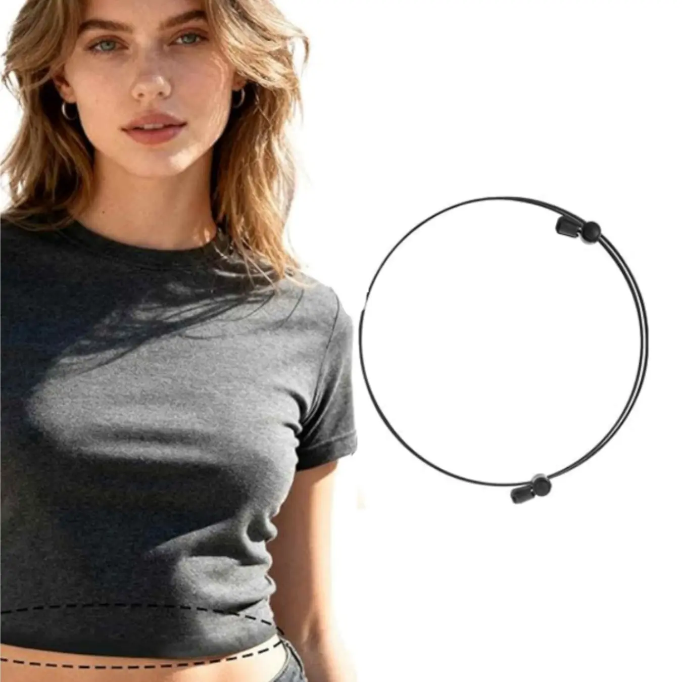 Women Elastic Crop Tuck Belt, Adjustable Shirt Tucking Band, Convenient Styling Tool to Crop Oversized Shirts, Blouses and Sweaters Easily