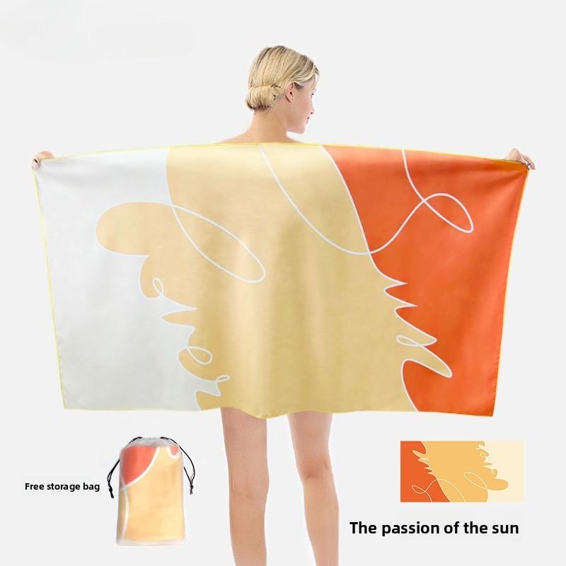 Beach towel Double-sided velvet absorbent swimming microfiber beach towel Printed quick-drying sports towel Universal golf