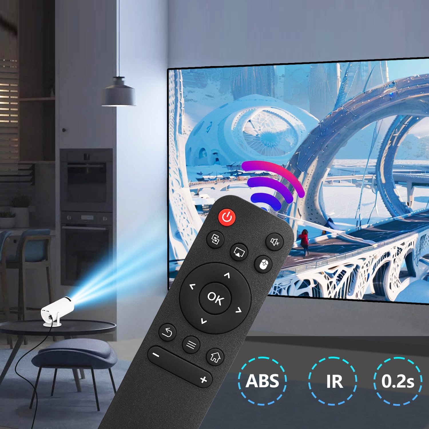 TRAIL RECKONING Universal Replacement Remote for Mini Projectors - Compatible with Magcubic, HIPPUS, Aubor, Xgody, Maypug Models