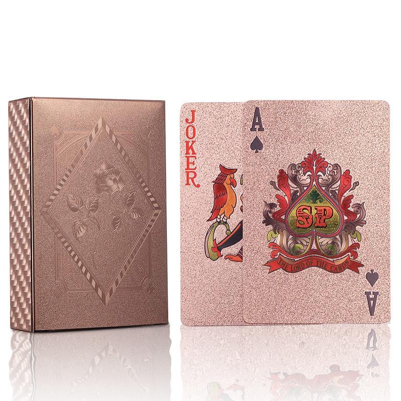 Luxury Waterproof Playing Cards – Champagne Rose Pink Diamond Poker Deck, Perfect for Christmas Gifts & Game Night
