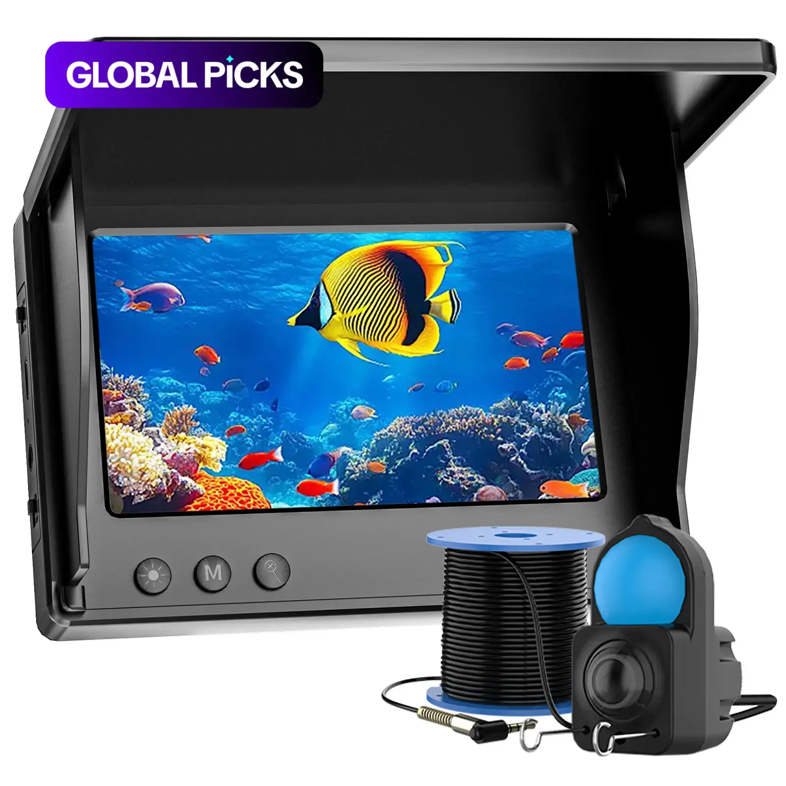 Fish Finder, Portable Underwater Fishing Camera with 4.3 Inch Screen, Infrared Night Vision, Waterproof Fish Finder for Ice Fishing and All Seasons, Fishing Equipment, Outdoor Fishing Supplies, Ideal Gift for Men & Anglers