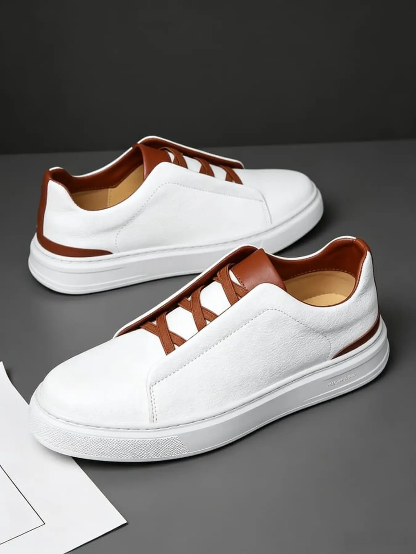1 Pair Men Low Top Sneakers, Business Casual Style, Fine Upper Breathable Lining, Versatile for Office and Daily Scenarios